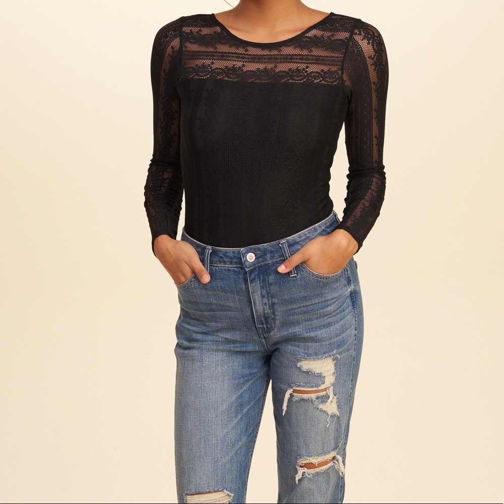 Hollister Black Lace Body Suit
